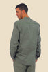 Shirt in cotton slub with high collar with slit